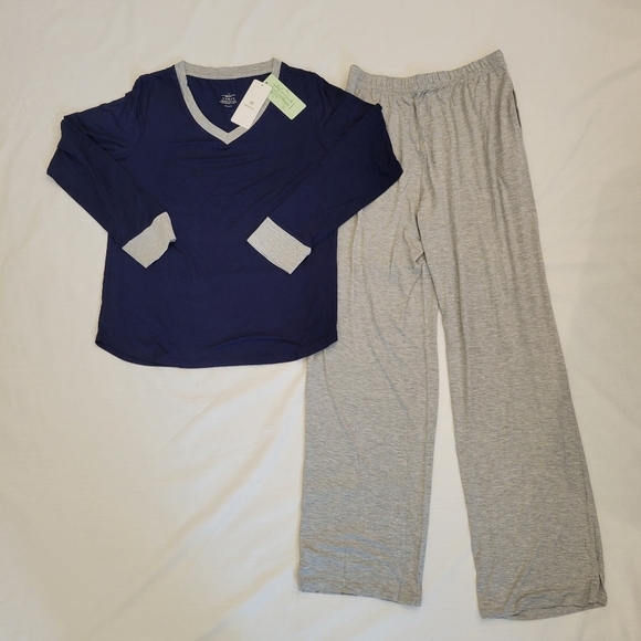 NACHILA Bamboo Pajama Set V-Neck Long Sleeve Sleepwear size small - Picture 2 of 4